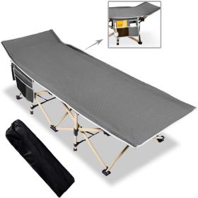 Folding Camping Cot; Sleeping Bed Portable with Carry Bag; Outdoor Camp Cot for Adults for Camping;  Hiking;  Office; Home Use;  Heavy Duty Support 45