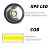 Mini Rechargeable LED Flashlight Use XPE + COB lamp beads 100 meters lighting distance Used for adventure; camping; etc.